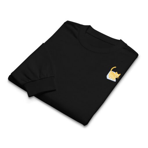 Premium heavyweight long sleeve shirt Orange Cat Laptop - Image 2