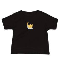 Alternative view of Baby Jersey Short Sleeve Tee Orange Cat Laptop