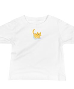 Baby Jersey Short Sleeve Tee Orange Cat Laptop