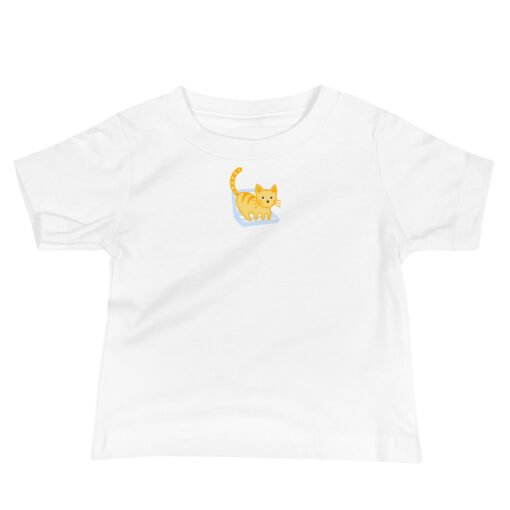 Baby Jersey Short Sleeve Tee Orange Cat Laptop