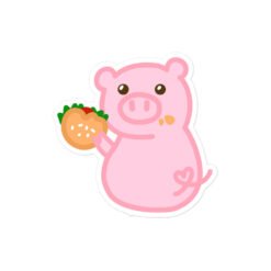 Bubble-free stickers Hungry Pig Hamburger