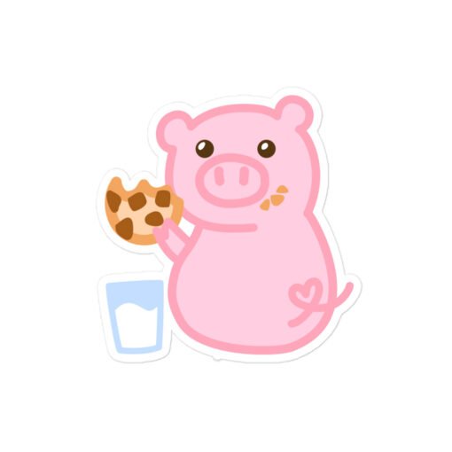 Bubble-free stickers Hungry Pig Cookies