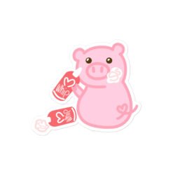 Bubble-free stickers Hungry Pig Whip Cream