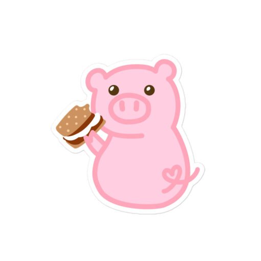 Bubble-free stickers Hungry Pig S'mores
