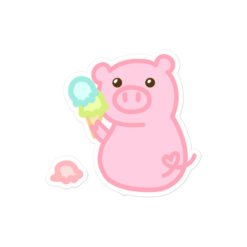 Bubble-free stickers Hungry Pig Icecream