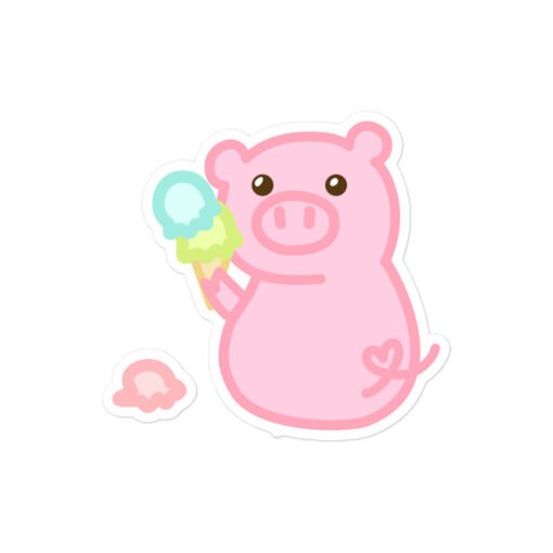 Bubble-free stickers Hungry Pig Icecream