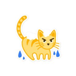 Bubble-free stickers Orange Cat Bathing