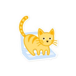 Bubble-free stickers Orange Cat Laptop