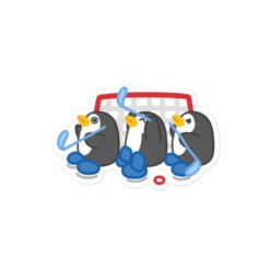 Bubble-free stickers Penguin Team Hockey