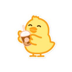 Bubble-free stickers Baby Chick Coffee