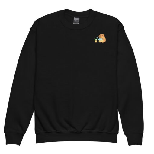 Youth crewneck sweatshirt Gardening Capybara - Image 2