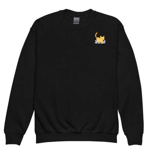 Youth crewneck sweatshirt Orange Cat Outdoor - Image 2