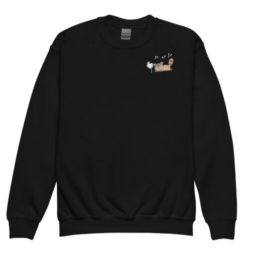 Youth crewneck sweatshirt Raccoon Dandelion - Image 2
