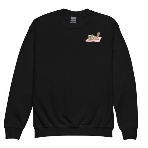 Youth crewneck sweatshirt Raccoon Picnic - Image 2