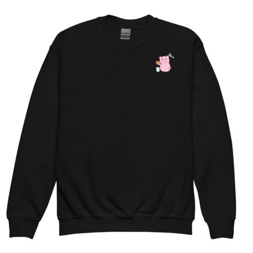Youth crewneck sweatshirt Hungry Pig Cookie - Image 2