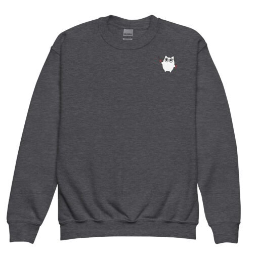 Youth crewneck sweatshirt Little Ghost Makeup - Image 5