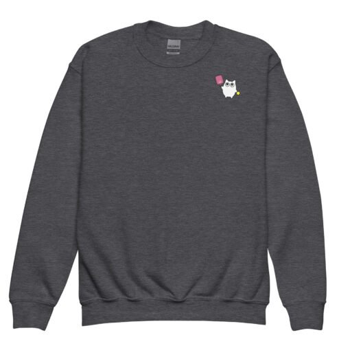 Youth crewneck sweatshirt Little Ghost Pickleball - Image 5