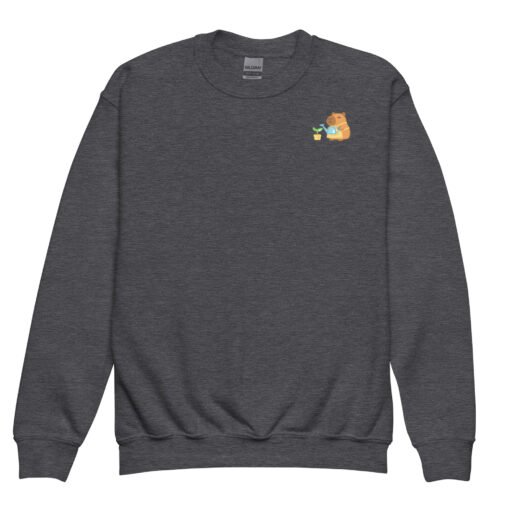 Youth crewneck sweatshirt Gardening Capybara - Image 5
