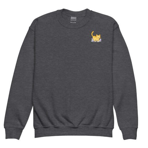 Youth crewneck sweatshirt Orange Cat Outdoor - Image 5