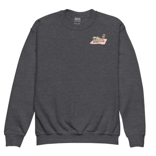 Youth crewneck sweatshirt Raccoon Picnic - Image 5