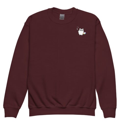 Youth crewneck sweatshirt Little Ghost Painting - Image 4