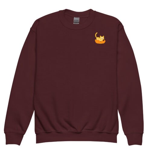Youth crewneck sweatshirt Orange Cat Orange Peel - Image 4