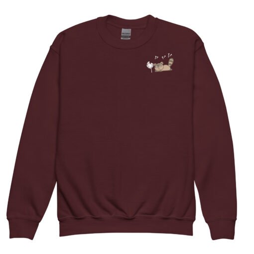 Youth crewneck sweatshirt Raccoon Dandelion - Image 3