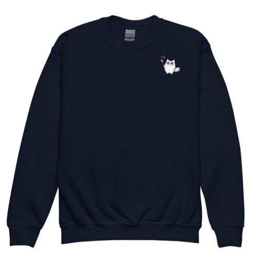 Youth crewneck sweatshirt Little Ghost Painting - Image 3