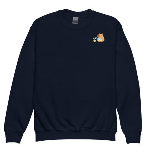 Youth crewneck sweatshirt Gardening Capybara - Image 3