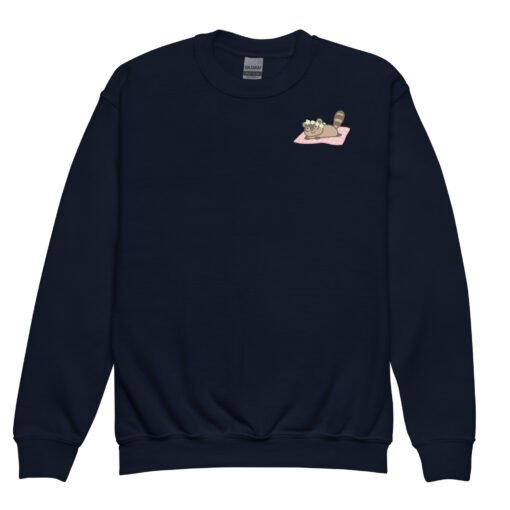 Youth crewneck sweatshirt Raccoon Picnic - Image 3