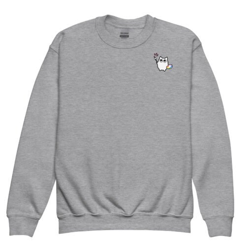 Youth crewneck sweatshirt Little Ghost Painting - Image 6