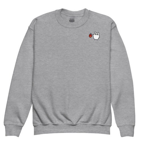 Youth crewneck sweatshirt Little Ghost Lantern - Image 6