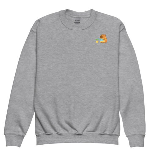 Youth crewneck sweatshirt Gardening Capybara - Image 6
