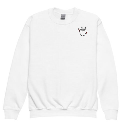 Youth crewneck sweatshirt Little Ghost Makeup