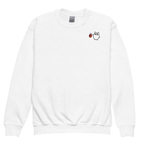 Youth crewneck sweatshirt Little Ghost Lantern