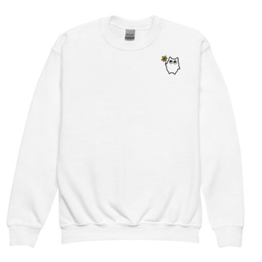 Youth crewneck sweatshirt Little Ghost Flower