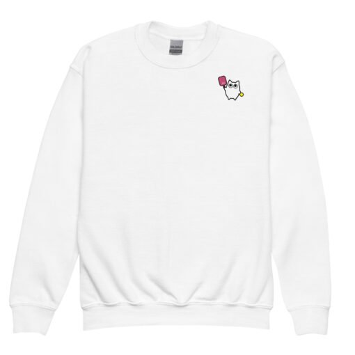 Youth crewneck sweatshirt Little Ghost Pickleball