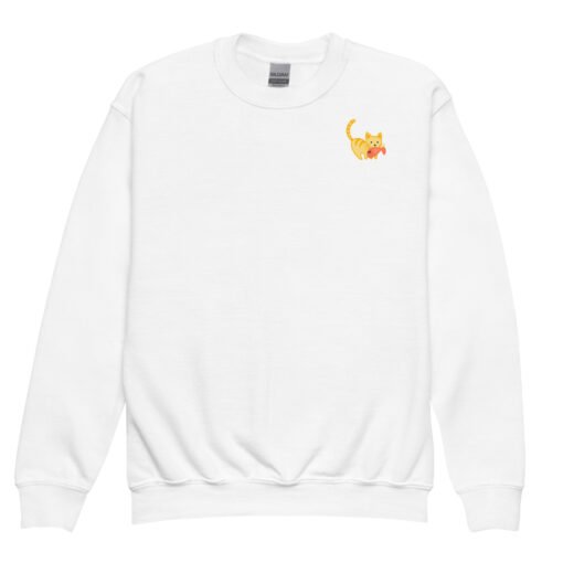 Youth crewneck sweatshirt Orange Cat Fish