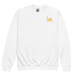 Youth crewneck sweatshirt Orange Cat Bathing