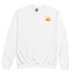 Youth crewneck sweatshirt Orange Cat Orange Peel