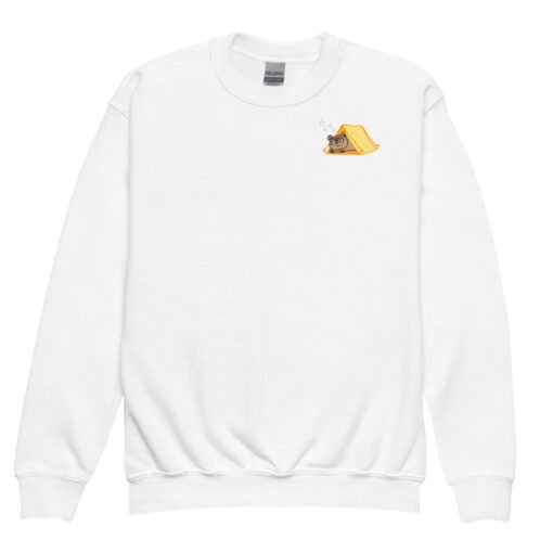 Youth crewneck sweatshirt Raccoon Camping - Image 6