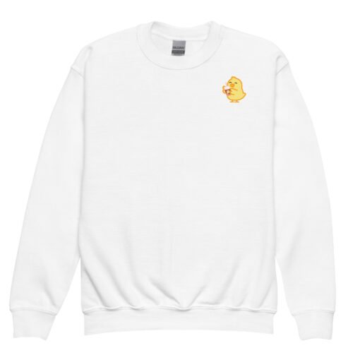 Youth crewneck sweatshirt Baby Chick Coffee