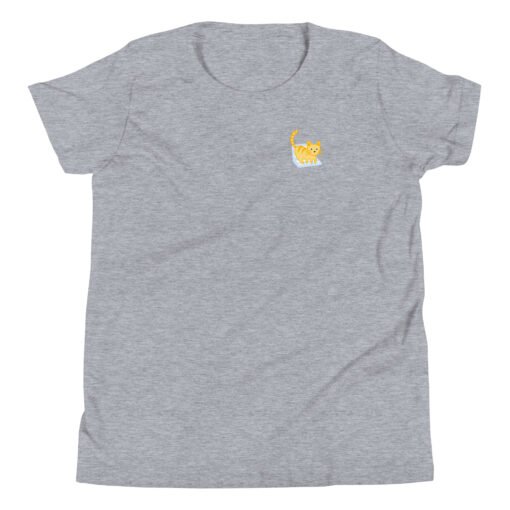 Youth Short Sleeve T-Shirt Orange Cat Laptop - Image 7