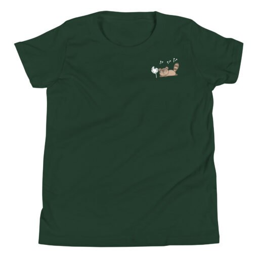 Youth Short Sleeve T-Shirt Raccoon Dandelion - Image 5