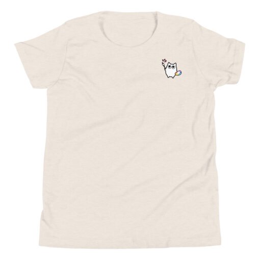 Youth Short Sleeve T-Shirt Little Ghost Painting - Image 9