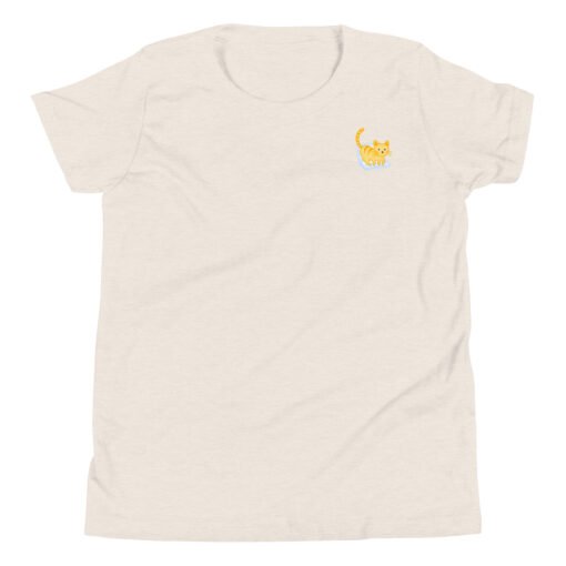 Youth Short Sleeve T-Shirt Orange Cat Laptop - Image 9
