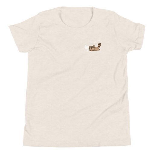 Youth Short Sleeve T-Shirt Raccoon Dandelion - Image 8