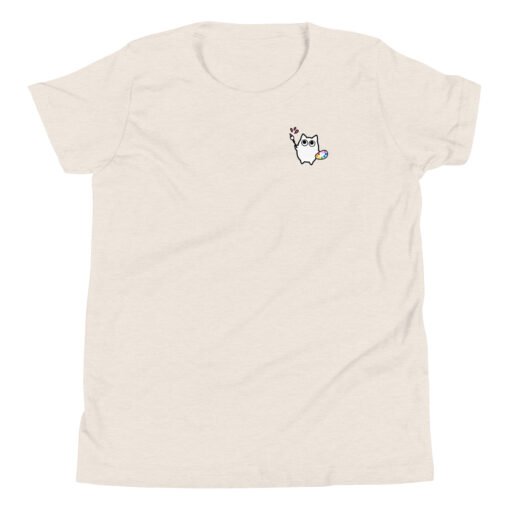 Youth Short Sleeve T-Shirt Little Ghost Painting - Image 9