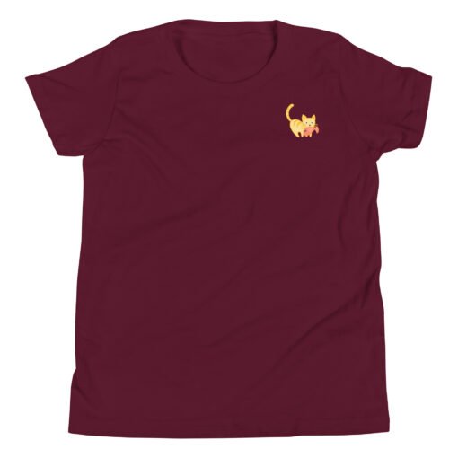 Youth Short Sleeve T-Shirt Orange Cat Fish - Image 4