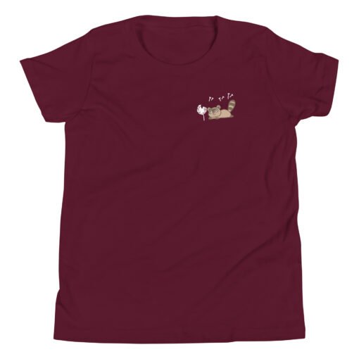 Youth Short Sleeve T-Shirt Raccoon Dandelion - Image 4